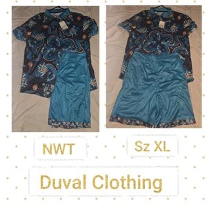 Duval Clothing Floral/Dragon  Shirt &  Shorts Set NIP Sz XL